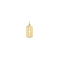Razor Blade Pendant (14K) front - Popular Jewelry - New York