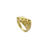 Ridged Nugget Signet Ring (14K) diaqonal - Popular Jewelry - Nyu-York