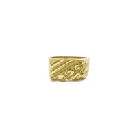 Ridged Nugget Signet Ring (14K) front - Popular Jewelry - New York