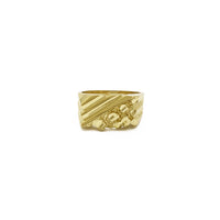 Ridged Nugget Signet Ring (14K) front - Popular Jewelry - New York