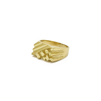 棱形金块图章戒指（14K）侧面1- Popular Jewelry  - 纽约