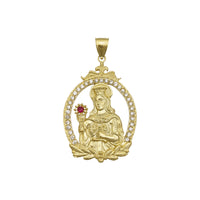 Saint Barbara Framed Pendant (14K) front - Popular Jewelry - New York