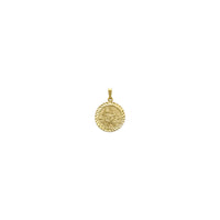 Saint Christopher Diamond-Cut Round Medallion Hengiskraut (14K) framhlið - Popular Jewelry - Nýja Jórvík
