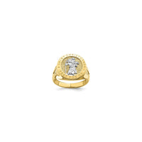 Saint Christopher Two-Tone Ring (14K) diagonal - Popular Jewelry - Niu Ioka