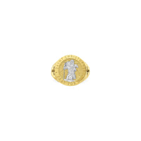 Saint Christopher Two-Tone Ring (14K) front - Popular Jewelry - Niu Ioka