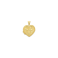 Scrolled Heart Locket Pendant (14K) front - Popular Jewelry - New York
