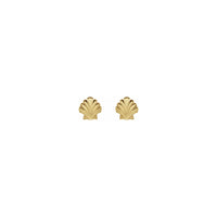 Sea Shell Stud Earrings yellow (14K) front - Popular Jewelry - New York