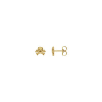 Arracades de crani i ossos creuats groc (14K) principal - Popular Jewelry - Nova York