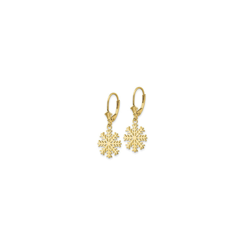 Snowflake Dangling Earrings (14K) side - Popular Jewelry - New York