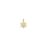 Snowflake Pendant yellow (14K) front - Popular Jewelry - New York