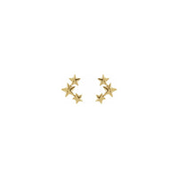 Star Ear Climber Earrings yellow (14K) front - Popular Jewelry - New York