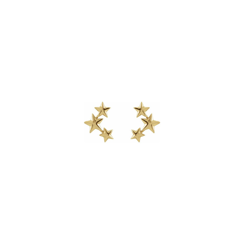 Star Ear Climber Earrings yellow (14K) front - Popular Jewelry - New York