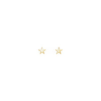 星星耳環黃色 (14K) 正面 - Popular Jewelry - 紐約