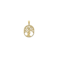 Tree of Life Oval Knot Framed Pendant (14K) front - Popular Jewelry - New York