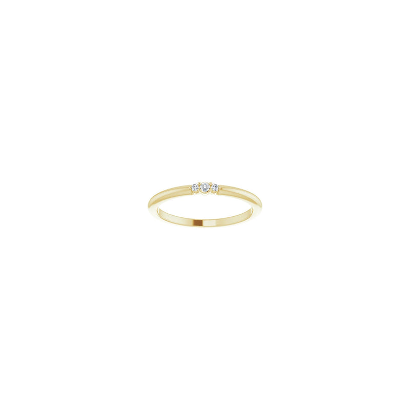Triple Diamond Stackable Ring yellow (14K) front - Popular Jewelry - New York
