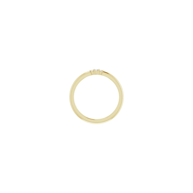 Triple Diamond Stackable Ring yellow (14K) setting view - Popular Jewelry - New York