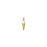 White Ice Cream Cone Bead Pendant (14K) back - Popular Jewelry - New York