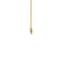 白色蓝宝石蜜蜂宝石魅力项链黄色（14K）侧面- Popular Jewelry  - 纽约