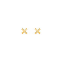 X Stud Earrings ቢጫ (14ኬ) የፊት - Popular Jewelry - ኒው ዮርክ