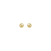 Yin Yang Stud Earrings yellow (14K) front - Popular Jewelry - New York