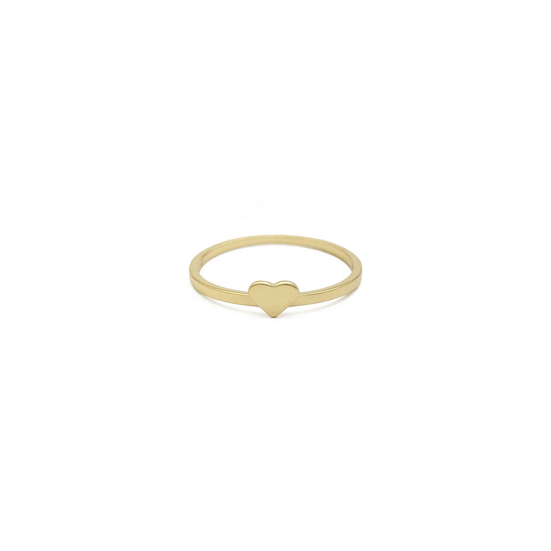 "Four-Leaf Clover" Heart Stackable Ring Heart (14K) front - Popular Jewelry - New York
