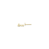 "Love" Script Font Stud Earrings (14K) utama - Popular Jewelry - New York