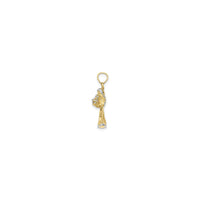 Harp Player Angel Pendant (14K) side - Popular Jewelry - New York