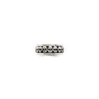 Antique Finish Infinite Skull Heads Ring (Silver) atubangan 2 - Popular Jewelry - New York