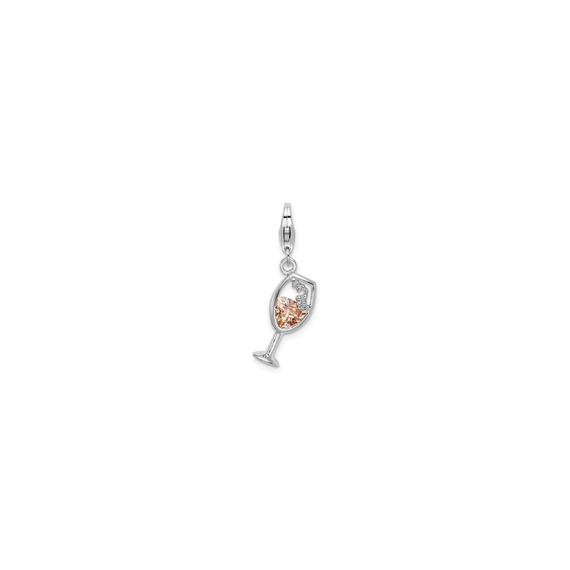 Champagne Glass Charm (Silver) front - Popular Jewelry - New York