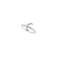 Diagonalno obroč Diamond Crescent Moon Stackable Ring (Silver) - Popular Jewelry - New York