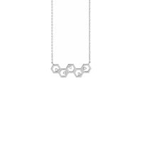 Diamond Honeycomb Necklace (Silver) front - Popular Jewelry - New York