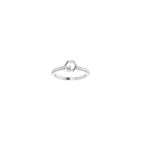 鑽石蜂窩可堆疊單石戒指（銀色）正面 - Popular Jewelry - 紐約