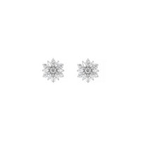 Pendientes de botón de copo de nieve con diamantes helados delante blanco (plata) - Popular Jewelry - Nueva York