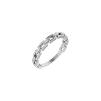 Elongated Cable Link Ring (Silver) diagonal - Popular Jewelry - New York