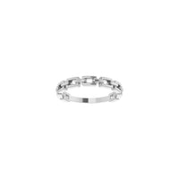 Elongated Cable Link Ring (Silver) front - Popular Jewelry - New York