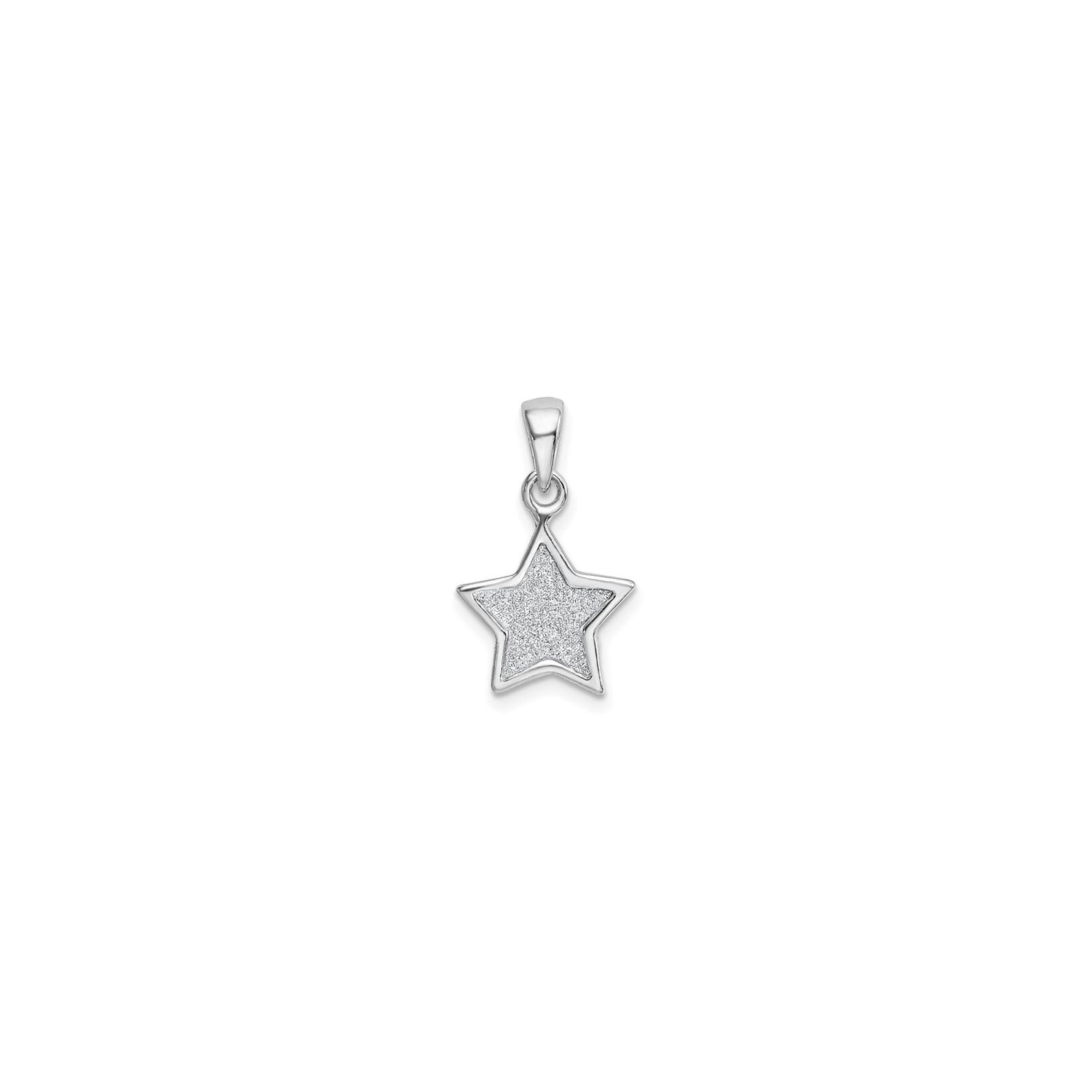 Framed Glittery Star Pendant (Silver) – Popular J