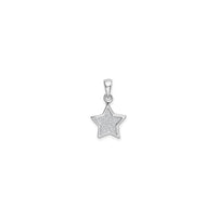 Framed Glittery Star Pendant (Silver) front - Popular Jewelry - New York
