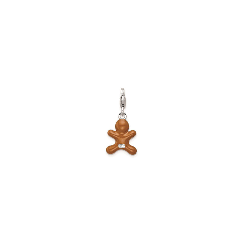 Gingerbread Man Charm (Silver) back - Popular Jewelry - New York