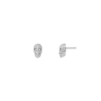 Iced-out Skull Stud Earrings (Silver) main - Popular Jewelry - نيو يارڪ