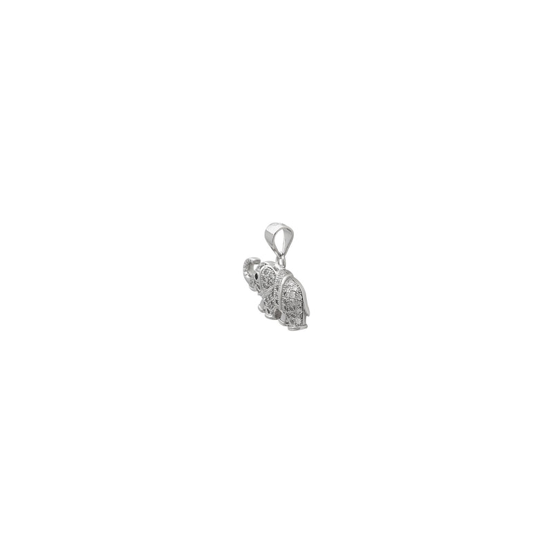 Icy Elephant Pendant (Silver) side 2 - Popular Jewelry New York