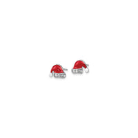 Icy Santa Claus Hat Stud belarritakoak (zilarra) alboan - Popular Jewelry - New York