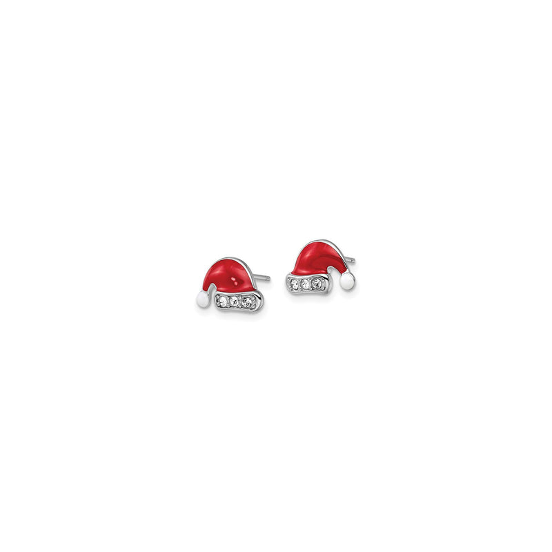 Icy Santa Claus Hat Stud Earrings (Silver) side - Popular Jewelry - New York