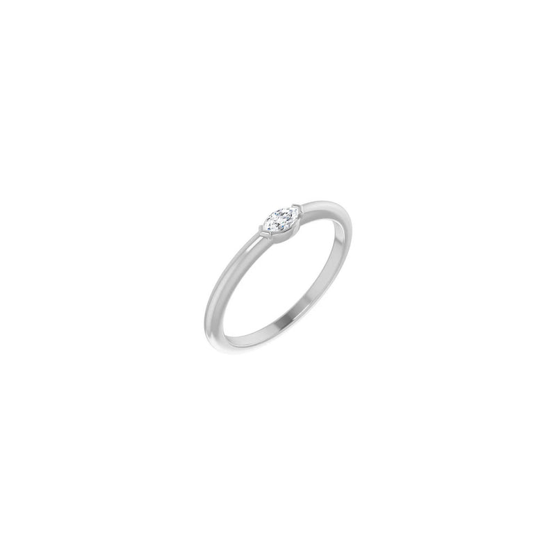 Marquise Diamond Stackable Solitaire Ring (Silver) diagonal - Popular Jewelry - New York