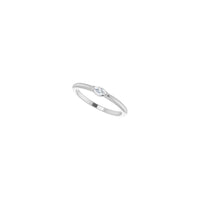 Anell solitari apilable de diamant marquesa (plata) diagonal 2 - Popular Jewelry - Nova York