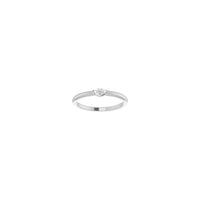 欖尖形鑽石可堆疊單石戒指（銀色）正面 - Popular Jewelry - 紐約