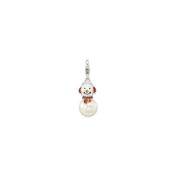 Pearly Snowman Charm (Silver) front - Popular Jewelry - New York