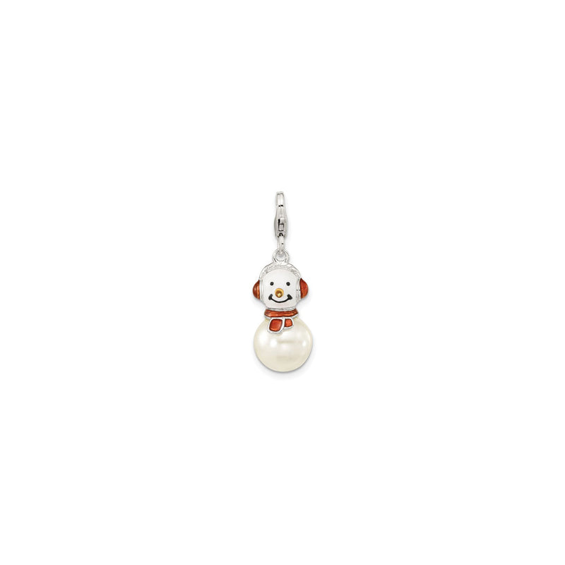 Pearly Snowman Charm (Silver) front - Popular Jewelry - New York