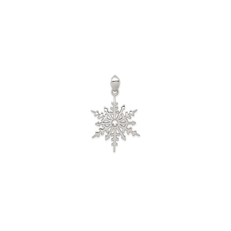 Snowflake with Stellux Crystal Pendant (Silver) front - Popular Jewelry - New York