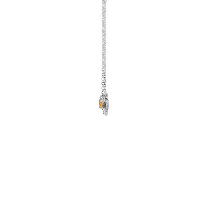 Spessartite Garnet Bee Gemstone Charm Necklace (Silver) side - Popular Jewelry - New York