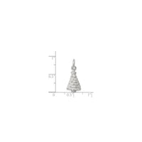 Teksturirani privjesak za božićno drvce (srebrna) skala - Popular Jewelry - New York